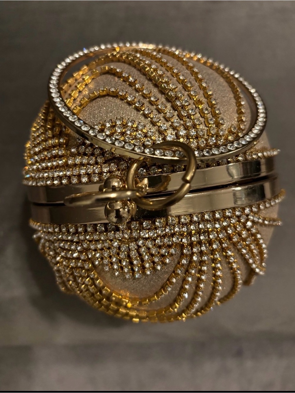 Crystal Gold Ball Cutch